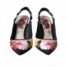 Scarpe slingback con tacco in cristallo floreale nero - EU37/US6.5