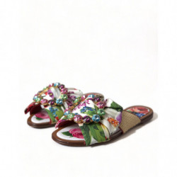 Scarpe sandali cristallo motivo floreale multicolore - EU35/US4.5