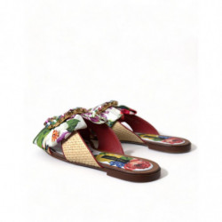 Scarpe sandali cristallo motivo floreale multicolore - EU35/US4.5