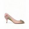Scarpe décolleté con tacco in cristallo floreale rosa - EU36/US5.5