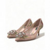 Scarpe décolleté con tacco in cristallo floreale rosa - EU36/US5.5