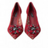 Scarpe décolleté tacco cristallo pizzo rosso Taormina - EU37/US6.5