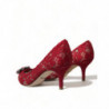 Scarpe décolleté tacco cristallo pizzo rosso Taormina - EU37/US6.5