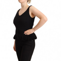 Canotta casual senza maniche in cotone nero - IT2 - S