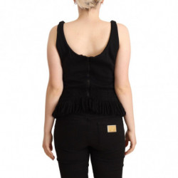 Canotta casual senza maniche in cotone nero - IT2 - S