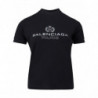T-shirt in viscosa nera con logo bianco - M
