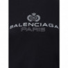 T-shirt in viscosa nera con logo bianco - M
