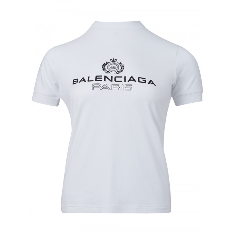 T-shirt in viscosa bianca con logo nero - M