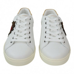 Scarpe casual da ginnastica basse con cuore in pelle bianca - EU40/US7