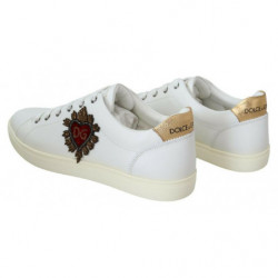 Scarpe casual da ginnastica basse con cuore in pelle bianca - EU40/US7