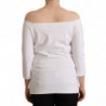 Camicetta bianca da donna maniche lunghe spalle scoperte - IT44-L