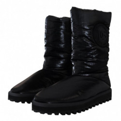 Stivali neri imbottiti scarpe invernali a metà polpaccio - EU44/US11