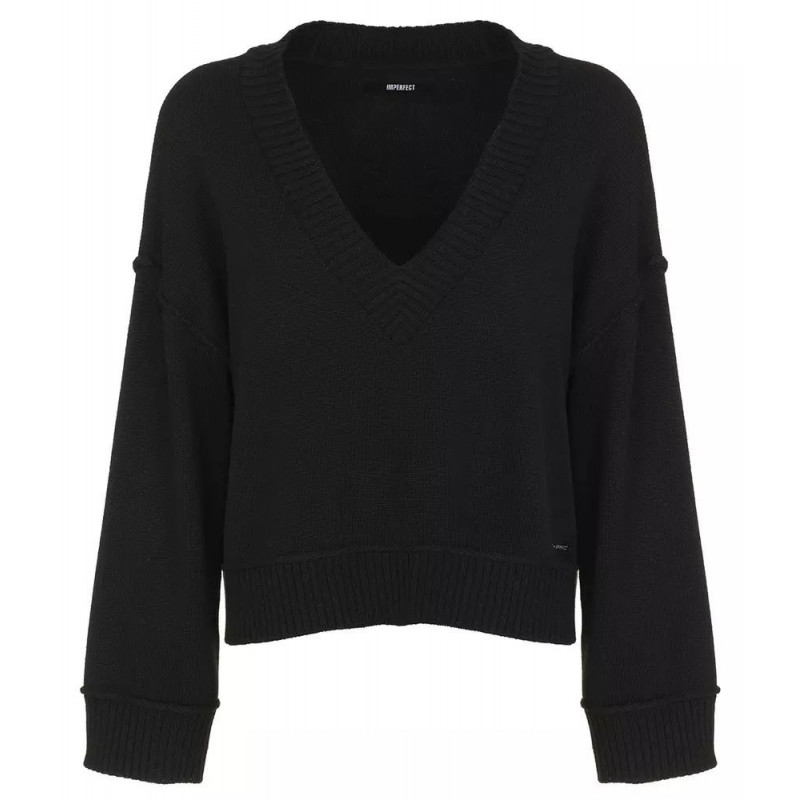 Maglione in poliestere nero - L