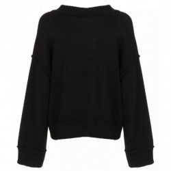 Maglione in poliestere nero - L