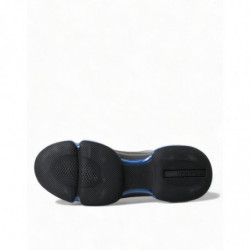 Scarpe da ginnastica basse in maglia di gomma nera blu - EU40/US7