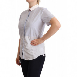 Polo con colletto a maniche corte in cotone azzurro - IT46-XL