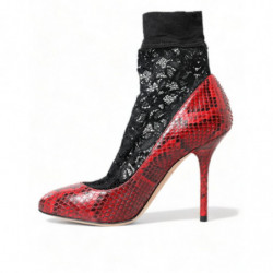 Scarpe décolleté calzini pizzo pelle Ayers rossa - EU36.5/US6