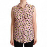 Polo senza maniche con colletto e stampa leopardata rosa - IT46-XL