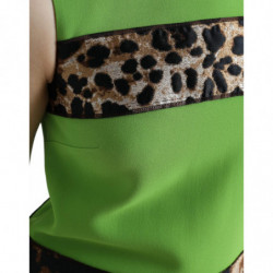 Abito a trapezio a pannelli senza maniche verde mela - IT36 - XS