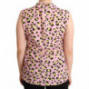 Polo senza maniche con colletto e stampa leopardata rosa - IT46-XL