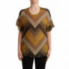 Camicetta scollo tondo maniche corte righe multicolori - IT42-M