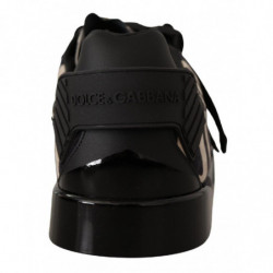 Scarpe da ginnastica gomma scamosciata zebrata bianca nera - EU44/US11