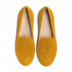 Scarpa piatta in pelle di vitello gialla - EU40/US10