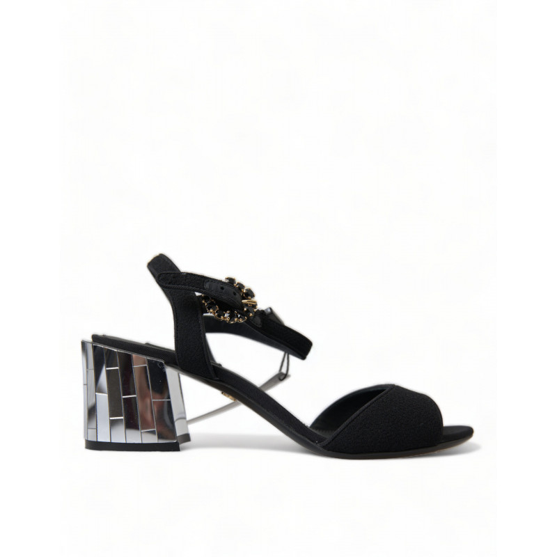 Scarpe sandali cinturino alla caviglia cristalli neri - EU35/US4.5