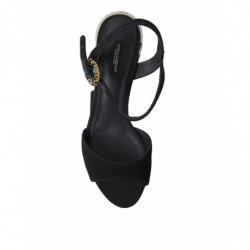 Scarpe sandali cinturino alla caviglia cristalli neri - EU35/US4.5