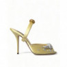 Sandali Mary Janes in cristallo satinato giallo - EU39/US8.5