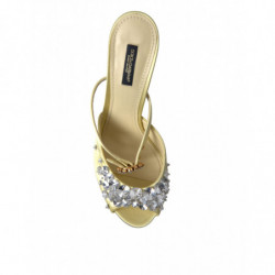 Sandali Mary Janes in cristallo satinato giallo - EU39/US8.5