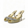 Sandali Mary Janes in cristallo satinato giallo - EU39/US8.5