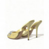 Sandali Mary Janes in cristallo satinato giallo - EU39/US8.5