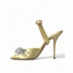 Sandali Mary Janes in cristallo satinato giallo - EU39/US8.5
