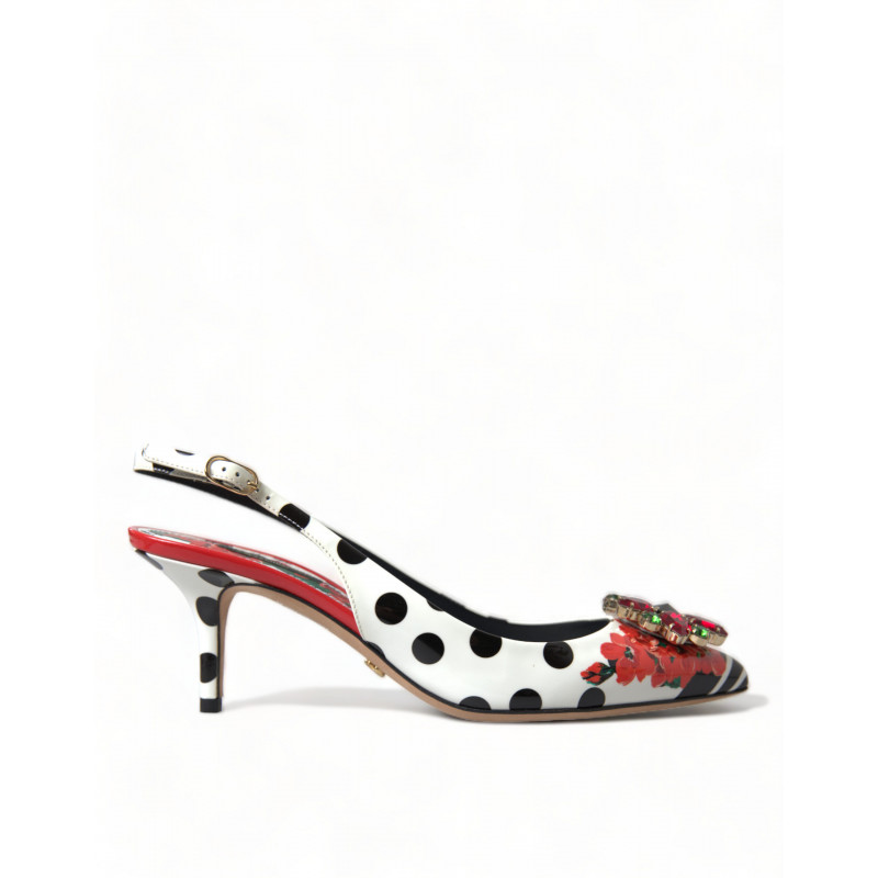 Scarpe tacco décolleté cinturino cristallo pelle multicolore - EU39