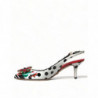 Scarpe tacco décolleté cinturino cristallo pelle multicolore - EU39