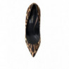 Scarpe con tacco in pelle di cavallino leopardo marrone - EU37.5/US7