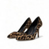 Scarpe con tacco in pelle di cavallino leopardo marrone - EU37.5/US7