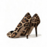 Scarpe con tacco in pelle di cavallino leopardo marrone - EU37.5/US7