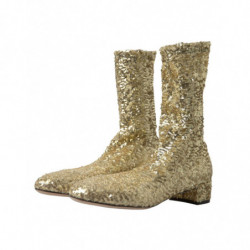 Scarpe elasticizzate stivaletti corti paillettes dorate - EU41/US10.5
