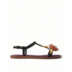 Sandali in pelle nera con...