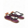 Sandali in pelle nera con cristalli dorati - EU36/US5.5