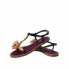 Sandali in pelle nera con cristalli dorati - EU37.5/US7