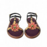 Sandali in pelle nera con cristalli dorati - EU37/US6.5