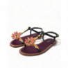 Sandali in pelle nera con cristalli dorati - EU37/US6.5