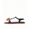 Sandali in pelle nera con cristalli dorati - EU37/US6.5