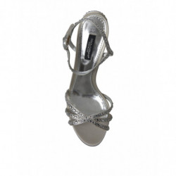 Scarpe sandali cinturino alla caviglia cristallo argento - EU37/US6.5
