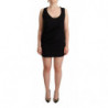 Mini abito tubino in cotone nero senza maniche - IT44-L