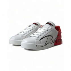 Scarpe da ginnastica basse da donna lacci bianchi rossi - EU36/US5.5