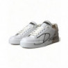 Scarpe da ginnastica basse da donna lacci oro bianco - EU37/US6.5